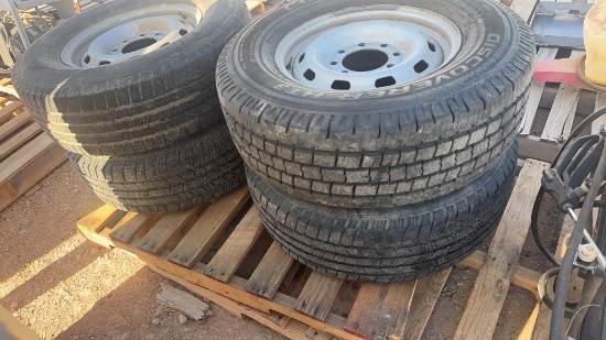 Set of 4 LT265/70R17 tires and wheels