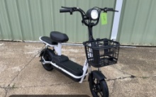 E48 Electric Bicycle-Black w/white frame