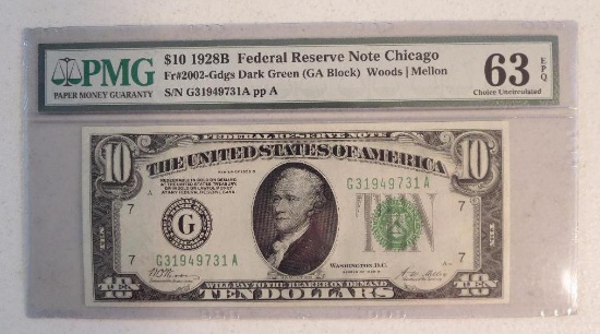 1928 B $10 Federal Reserve Note