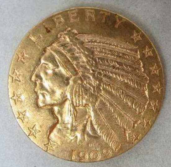 1909 D $5 Gold Indian