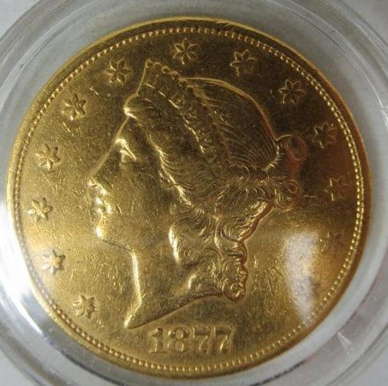 1877-S $20 Liberty Head Double Eagle Gold Coin