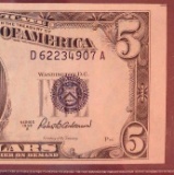 1953 A $5 Federal Reserve Note