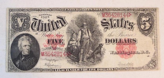 1907 $5 US Note