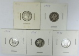 1934 Mercury Dimes