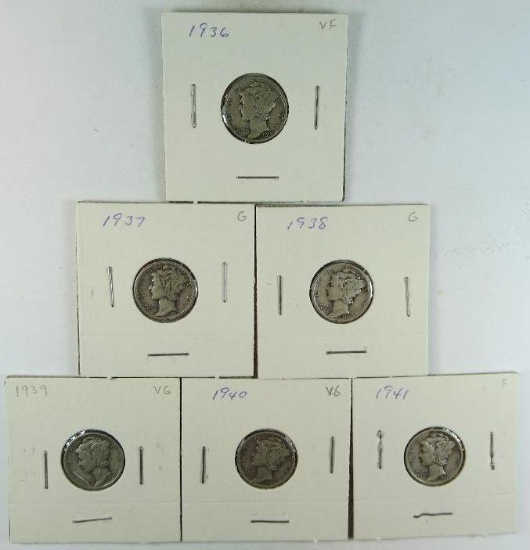 1936-1941 Mercury Dimes