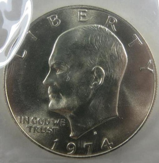 1974 Ike Unc Silver Dollar