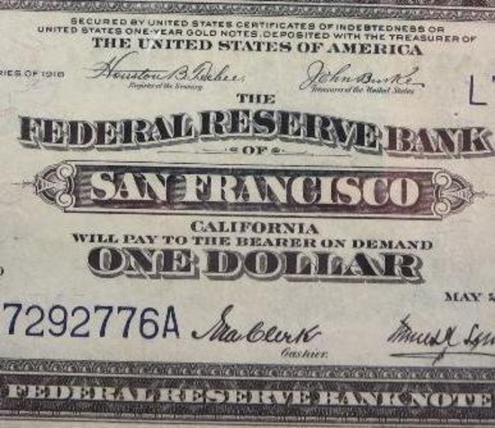 1918 $1 National Currency