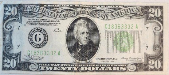 1934 $20 Federal Reserve Note