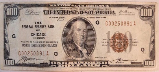 1928 $100 National Currency