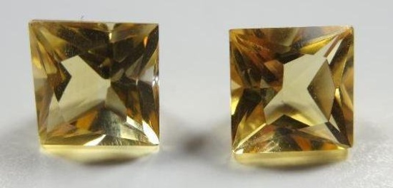 3.70 ct. Golden Citrine matched pair