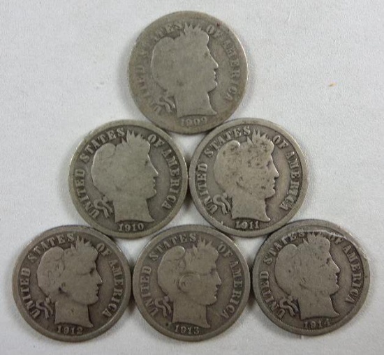 1909-1914 Barber Dimes