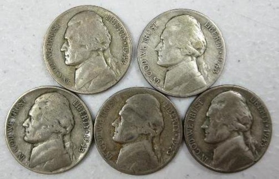 1943 Jefferson Nickels