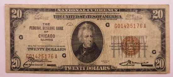 1929 $20 National Currency