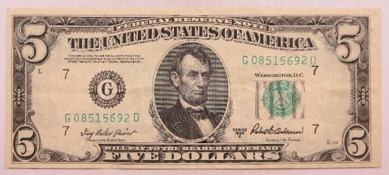 1950-B $5 Federal Reserve Note