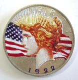 1922 Peace Dollar colorized