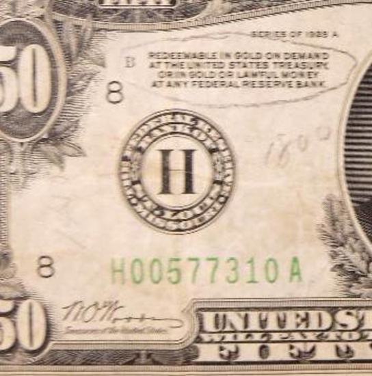 1928 A $50 Federal Reserve Note
