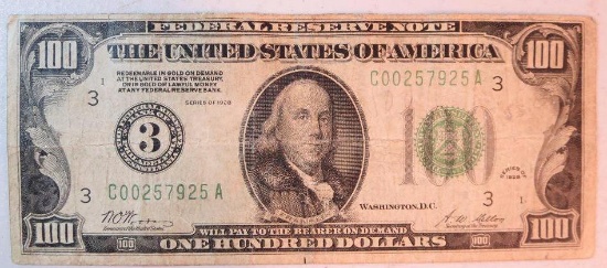 1928 $100 #3 Federal Reserve Note