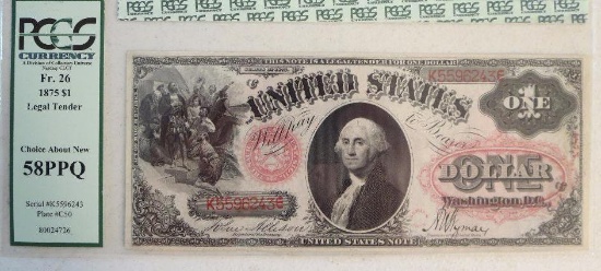1875 $1 US Note