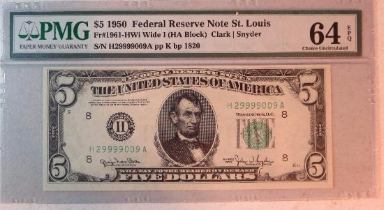 1950 $5 Federal Reserve Note