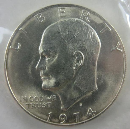 1974 Ike Unc Silver Dollar