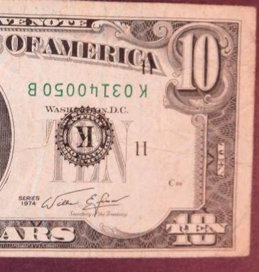 1974 $10 Federal Reserve Note
