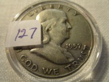 1957D Benjamin Franklin Half Dollar