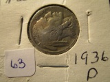 1936D Indian Head Nickel