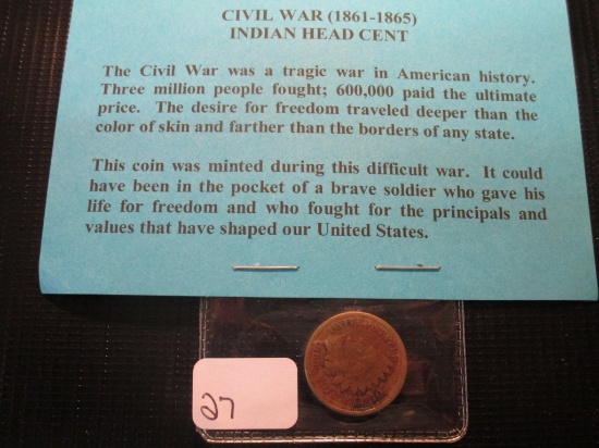 1863 Civil War Indian Head Penny