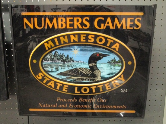 Minnesota State Lottery Lighted Sign