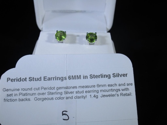 Peridot Stud Earrings