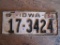 Iowa License Plate 1951