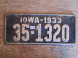 Iowa License Plate 1933