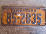 Iowa License Plate 1940