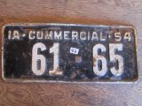 Iowa License Plate 1954