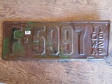 Iowa License Plate 1929