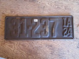 Iowa License Plate 1924