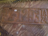 Iowa License Plate 1924