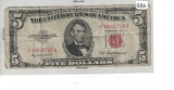 $5 Red Note 1953 A