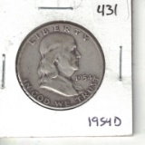 1954 D Franklin Half Dollar