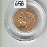 1909 Gold Indian Head Qtr Eagle 2-1/2 Dollar