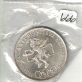 1968 Olympic Coin 25 Pesos Silver UC