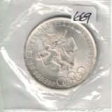 1968 Olympic Coin 25 Pesos Silver UC