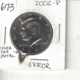 2002 P Kennedy Half Dollar Error