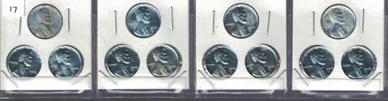 1943 Set of 12 Wheat Pennies Plated
