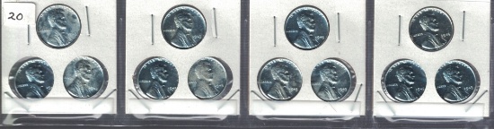 1943 Set of 12 Wheat Pennies Plated