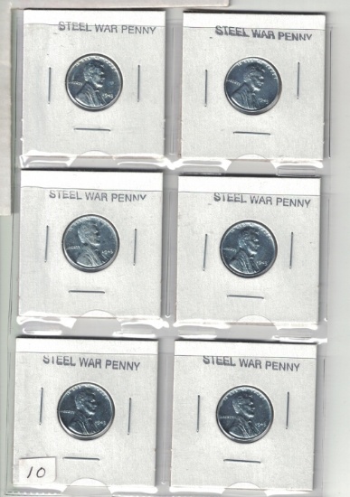 Set of 6 Steel Pennies