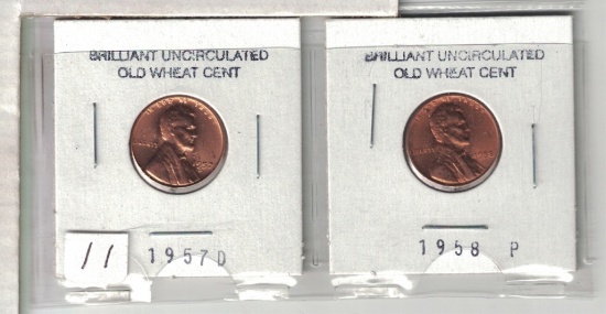 UC Wheat Pennies 1957-D, 1958-P