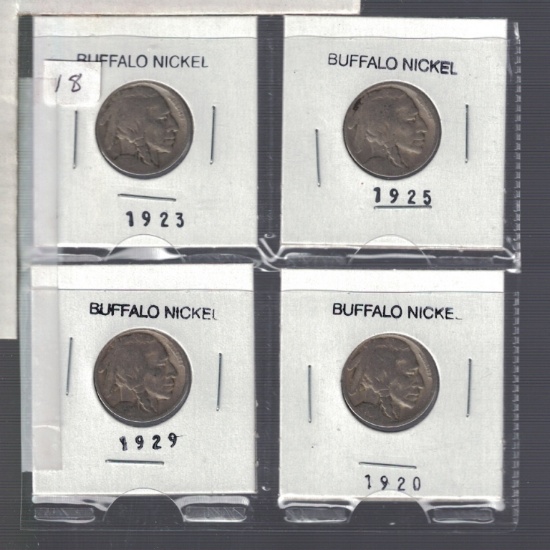 Set of 4 Buffalo Nickels