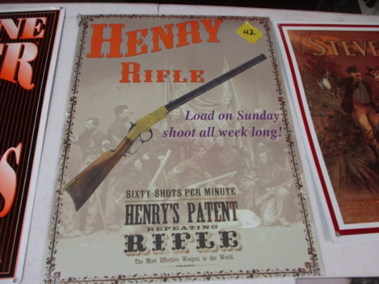 Henry Rifle metal sign