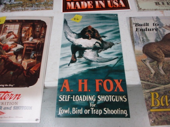 A. H. Fox Self Loading Shotguns metal sign